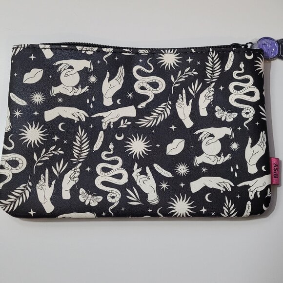 ipsy Handbags - Ipsy Halloween Black October Zipper Make Up Bag Pouch Snakes Spooky Magic